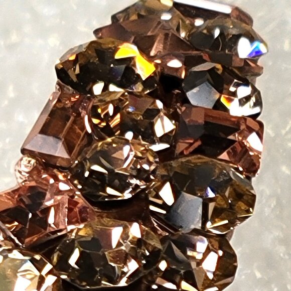 Rose Gold Crystal Half Hoop Earrings - Picture 6 of 12